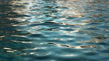 Serene waters shimmer with ethereal light, reflecting the sky above in a symphony of blues and silvers, creating a peaceful scene photo