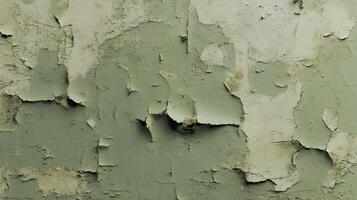 An old wall with peeling paint reveals textures and age in a close up view capturing details photo