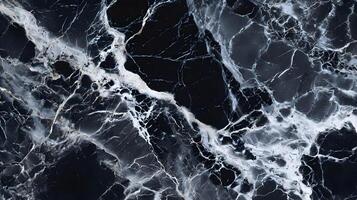 Elegant black marble texture with intricate white veins creating a sophisticated and timeless surface pattern photo