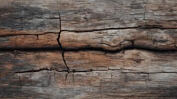 Detailed view of aged and weathered wood grain patterns with cracks showcasing natural texture photo