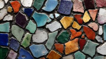 Vibrant shards of colors in harmony create a beautiful mosaic texture with an artisan design aesthetic, perfect for abstract backgrounds photo