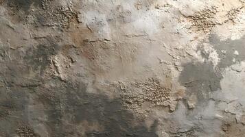 Eroded wall surface with textured plaster showing mottled patterns and raw unfinished aesthetic appeal photo