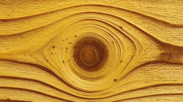 Abstract closeup of a textured wooden surface featuring a natural knot, creating organic patterns photo