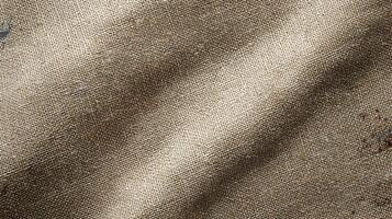 Detailed view of textured burlap fabric displaying intricate weaves and a warm brown hue for a natural rustic feel photo
