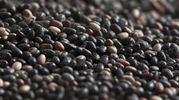 A dense scattering of colorful runner beans creates an organic tapestry of texture and form on display photo