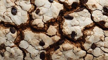 Intricate texture of a delectable chocolate chip cookie creating a visually appealing dessert background photo