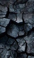 Cracked earth abstract texture creates a moody and mysterious atmosphere with a dark palette design concept photo