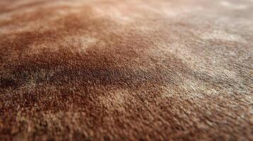 Detailed view of a brown animal hide surface showing texture and subtle color variations close up shot photo