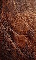 Detailed close up of rich brown leather texture showing natural grain patterns and subtle color variations for backgrounds photo