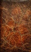 Intricate patterns and textures of aged leather creating a visually stunning and tactile background showcasing rich hues and timeless appeal photo