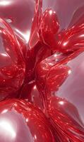 Abstract red waves dance gracefully creating a visual symphony of smooth textures and vibrant forms art photo