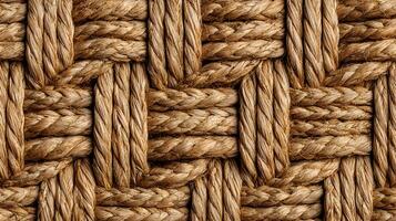 Woven rope texture creating an intricate background of patterns and shadows detailed close up shot photo