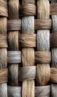 Interwoven Texture with Warm Neutral Tones A Captivating Close up of an Abstract Fiber Pattern Design photo
