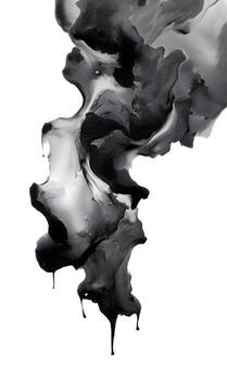 Abstract swirling monochrome design creating a cloudlike effect with gradients and flowing organic shapes on white canvas photo