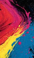 Vibrant hues blend and merge in a symphony of colors abstract composition showcasing fluid motion explosion photo