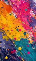 Vibrant explosion of colors creating an abstract masterpiece with dynamic energy and captivating textures for artistic expression photo