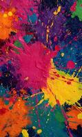 An explosion of vibrant colors and textures creates a dynamic abstract painting style with bold splashes photo