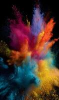 A mesmerizing explosion of vibrant colors against a dark canvas evokes energy creativity and dynamic expression abstract spectrum photo