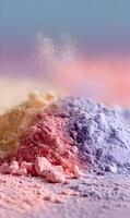 Vibrant pigments in soft pastel hues create an abstract composition of texture and gentle movement powder photo