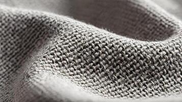 Close up gray fabric with intricate woven pattern perfect for textile and design applications texture photo