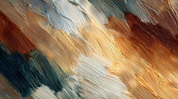 Abstract painting with fluid brushstrokes in earthy tones creating a dynamic and textured visual experience photo