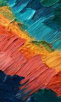 Vibrant strokes of color create a dynamic texture abstract expressionist painting surface design and background art photo