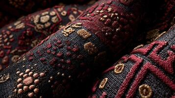 Intricate patterns unfold across luxurious fabrics, creating a tapestry of textures and colors to captivate photo