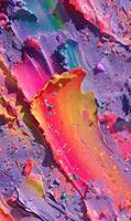 Vibrant and textured artwork showcasing thick strokes of colorful paint blending together in a dynamic composition creating a beautiful abstract pattern photo