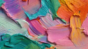 A vibrant tapestry of hues, painted with broad strokes of oil paint, creating an abstract symphony of color photo