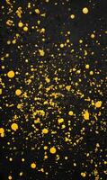 Abstract gold splatter background texture with black background elegant design and artistic look decorative design photo