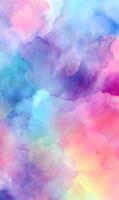 Ethereal watercolor cloudscape of soft hues blending in dreamy abstraction creating a vibrant background texture photo
