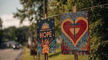 Juneteenth Signs with Messages of Hope and Unity photo