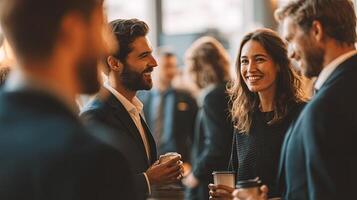 Networking Event Conversation with Diverse Group of People photo