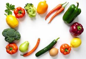 A circle of vegetables arranged in a circle photo