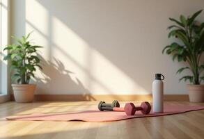 Wellness Mat and Dumbbells Setup photo