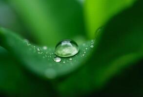 A drop of water on a leaf photo