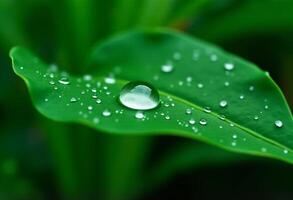Clean Leaf Texture with Dew photo