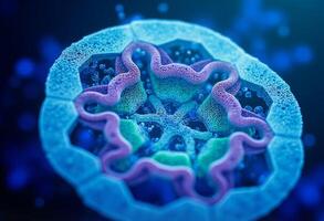 A close up of a cell structure photo