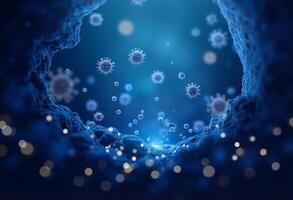Virus Cells Clustered on Dark Gradient photo