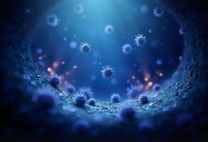 Viral Particles in Dim Light Concept photo