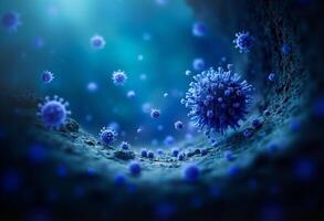 Swirling Virus Cells in Infection Scene photo