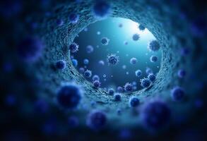 Abstract View of Cells Under Microscope photo
