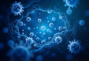 The coronavirus is seen in a dark tunnel photo