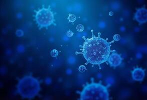 Virus Cell Animation in Abstract Blue photo