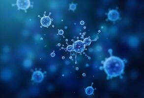 3D Medical Virus Particles Floating photo