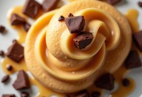 Deep Caramel Icing with Mocha Crust photo