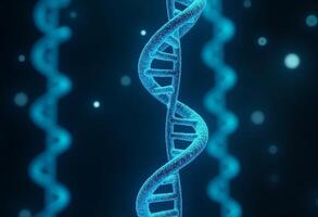 3D DNA Molecule with Light Spots photo