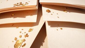 Torn Paper with Golden Texture photo