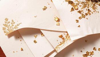 Warm Lighting Paper Stack photo