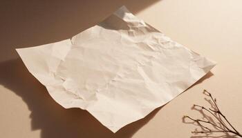 A piece of paper with a branch on it photo